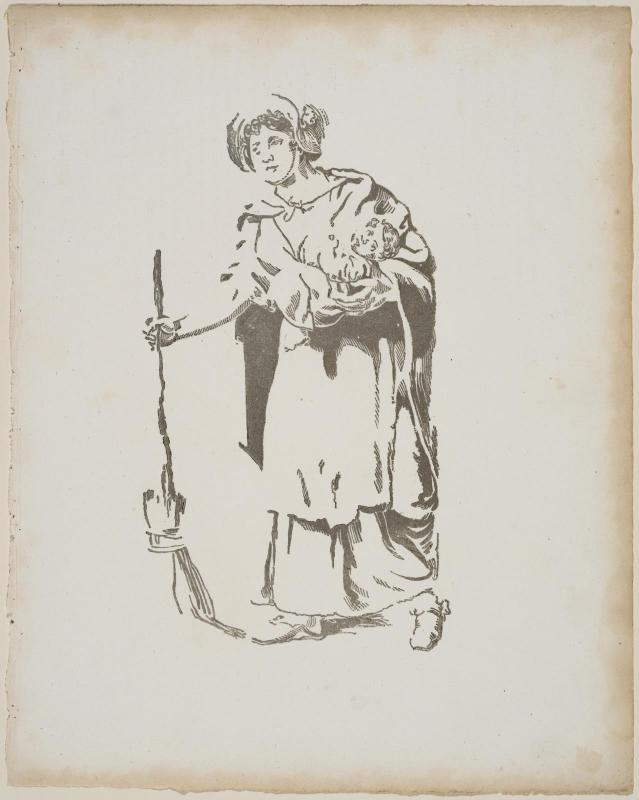 Female Street Sweeper and Child