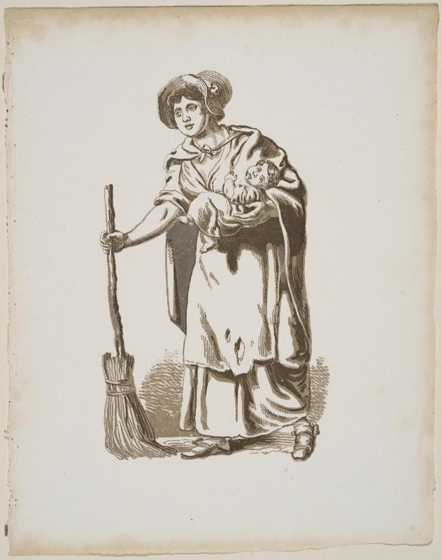 Female Street Sweeper and Child