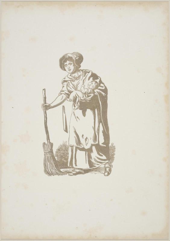 Female Street Sweeper and Child