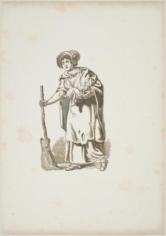 Female Street Sweeper and Child