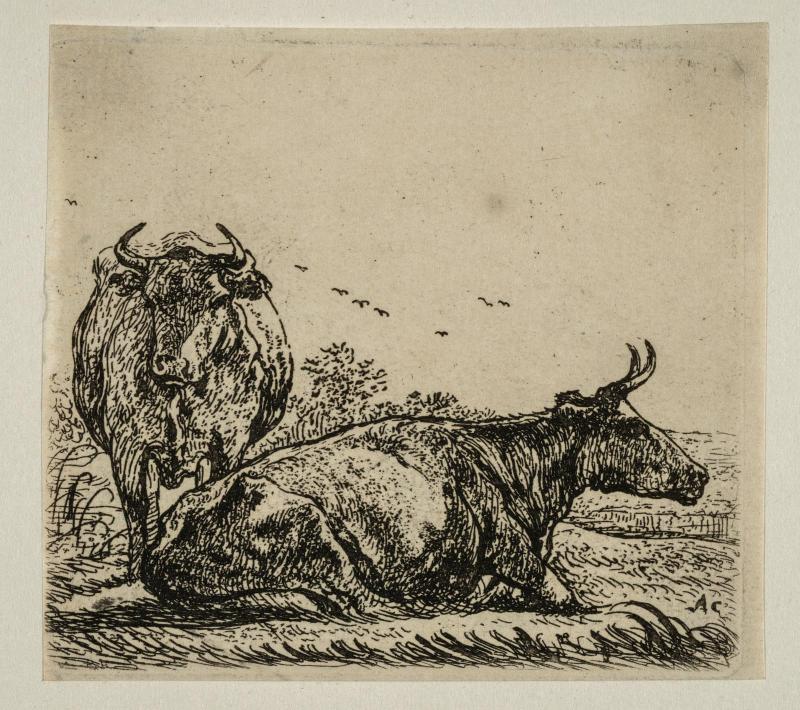 Series of six cattle pieces