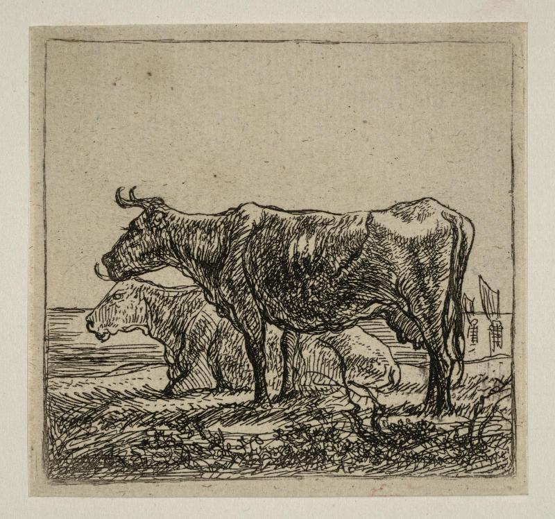 Series of six cattle pieces