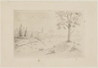 Landscape with Church and tree