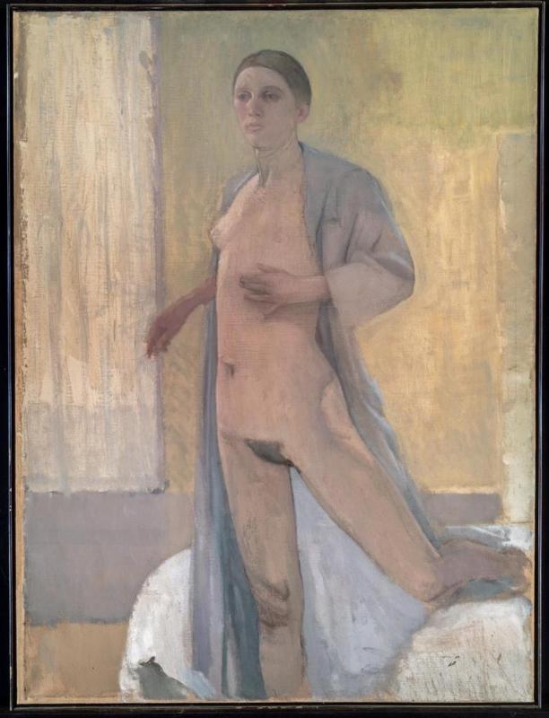 Nude with Leg on Bed