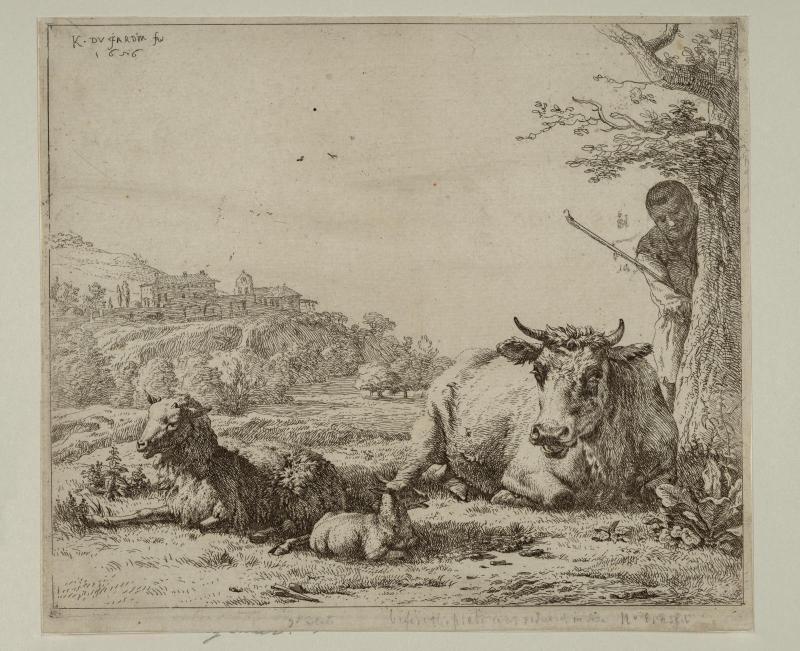 A Shepherd Behind a Tree