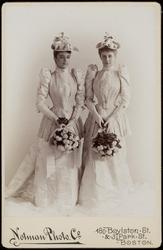 Portrait of Two Young Ladies, with bouquets