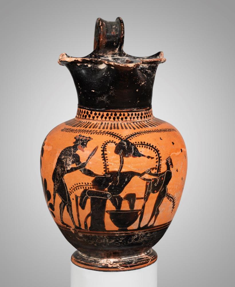 Pitcher (oinochoe) with butcher's shop scene