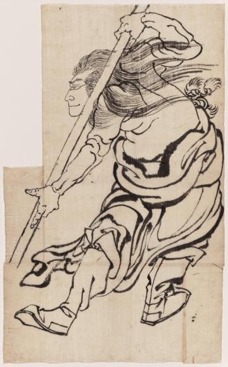 Nine ink sketches of figures