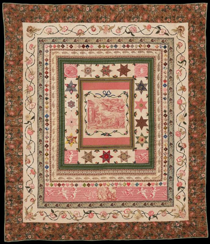 Quilt: Hearts and Flowers
