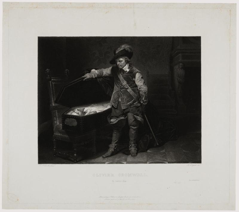 Cromwell, Oliver, at the coffin of Charles I