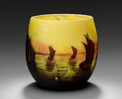 Vase with sailboats