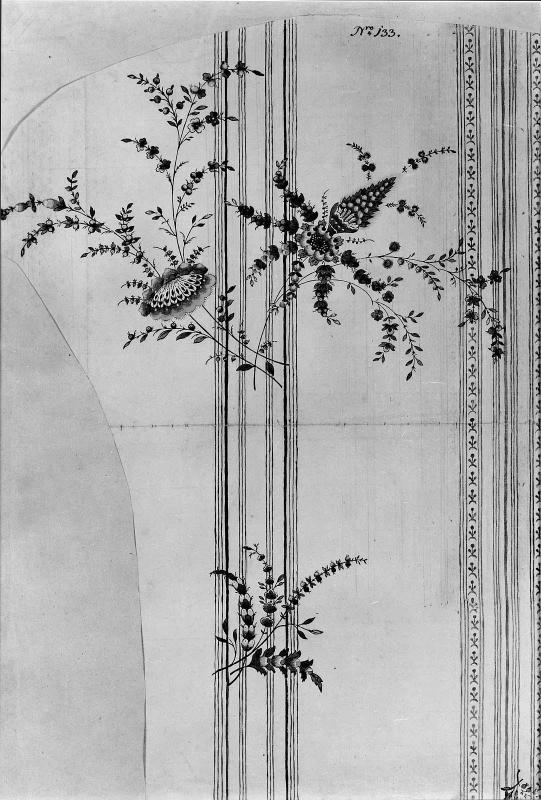 Floral design with stripes