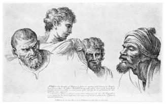 Four heads from the Hampton Court Cartoons