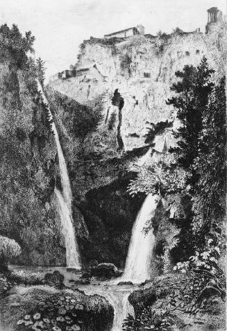 Italian landscape with waterfall (The Falls of Tivoli)