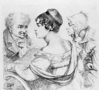 Denon dessinant deux jeunes femmes