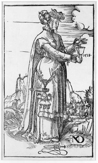 Wise Virgin, Profile to the Right (from a Wise and Foolish Virgins series, 1 of 10 woodcuts)