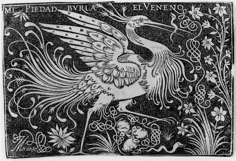 Panel with egret
Mi piedad burla...
