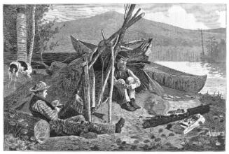Camping Out in the Adirondack Mountains (For Harper's Weekly, November 7, 1874, p. 920)
