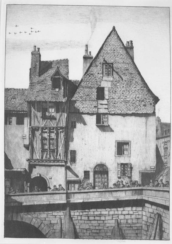 Old French half-timbered houses - Le Mans  1922