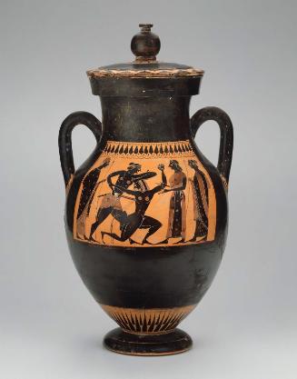 Two-handled jar (amphora) with Theseus slaying the Minotaur