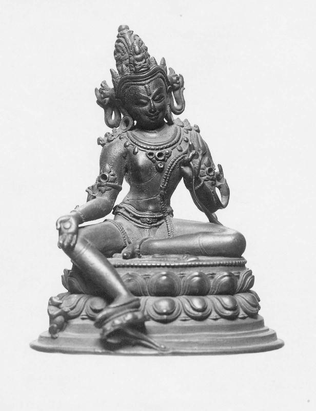 Avalokitesvara: seated in lalitasana on lotus throne