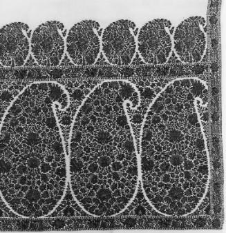 Rectangular shawl with side and end borders