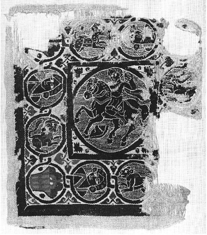Tapestry fragment--panel with horse and rider
