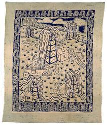 Textile hanging: Oilwells