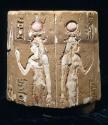 Two female figures facing away from each other