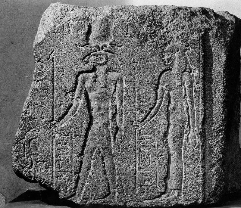 Relief of the god Khnum and a goddess