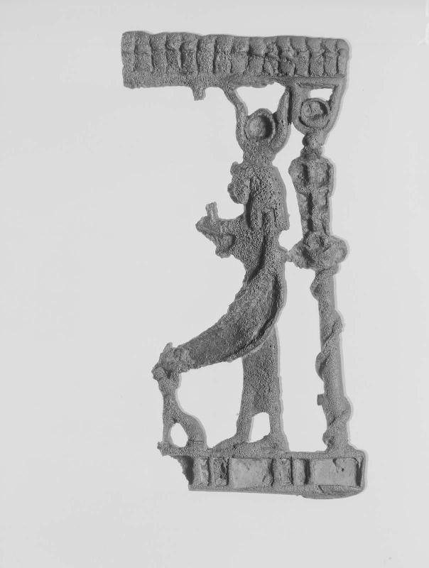 Bronze piece from shrine of model bark