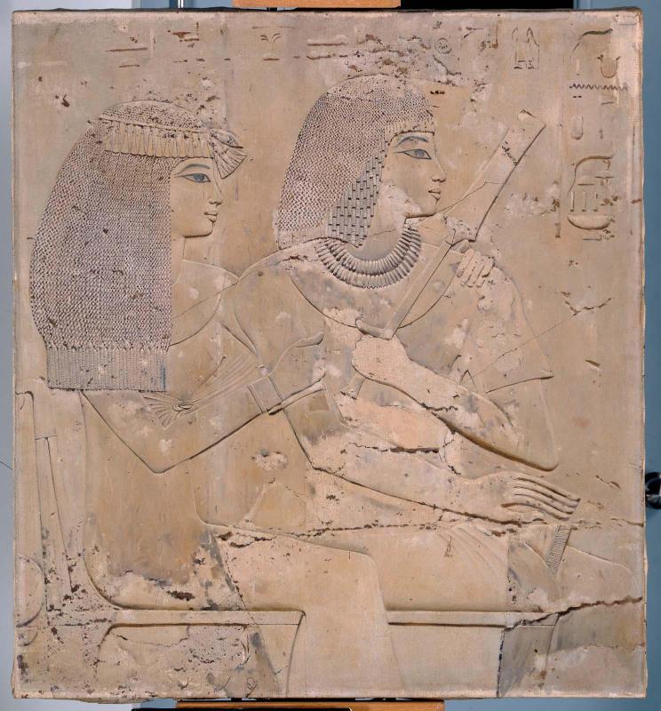 Amenhotep Seated with his Wife, May, tomb of Ramose, tomb 55, Thebes, 18th Dynasty