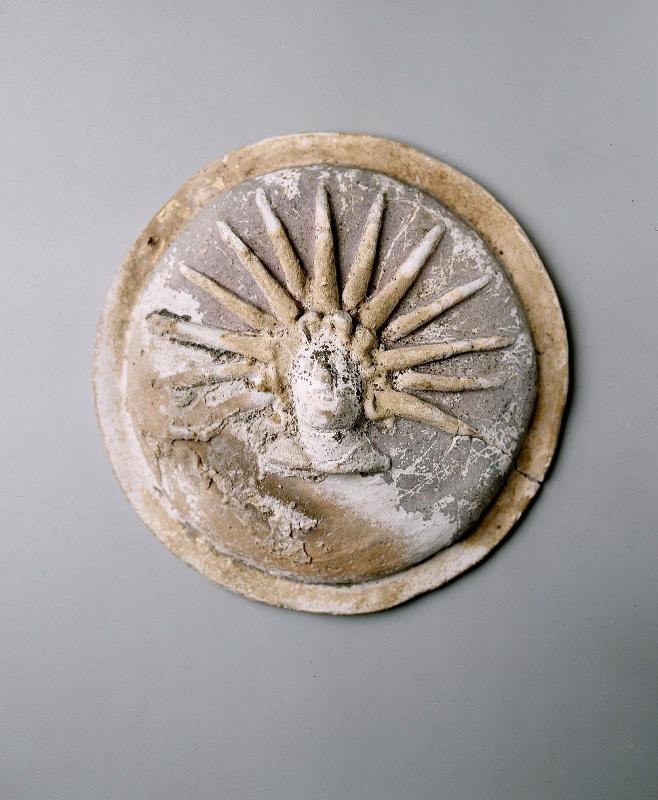 Shield with a head of Helios