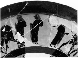 Drinking cup (kylix) depicting Herakles fighting Acheloos