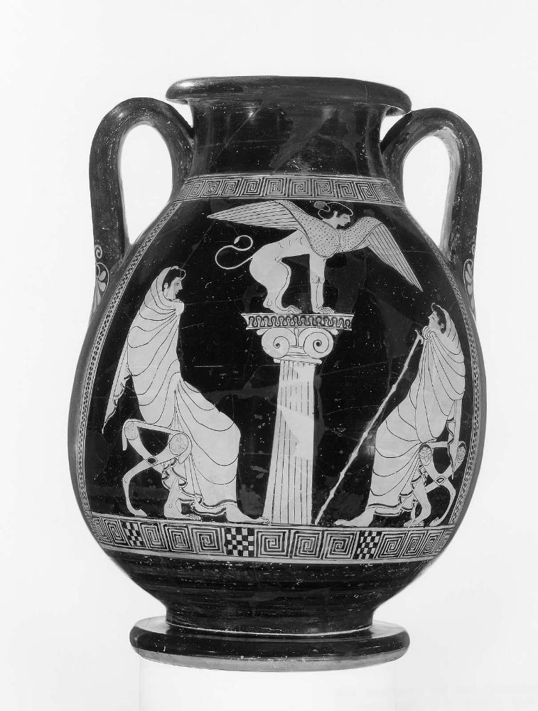 Jar (pelike) with Sphinx terrorizing Theban youths