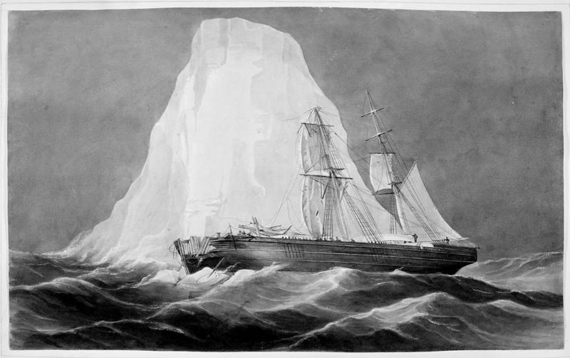 The ship Eastward Ho in collision with an iceberg off the Cape of Good Hope