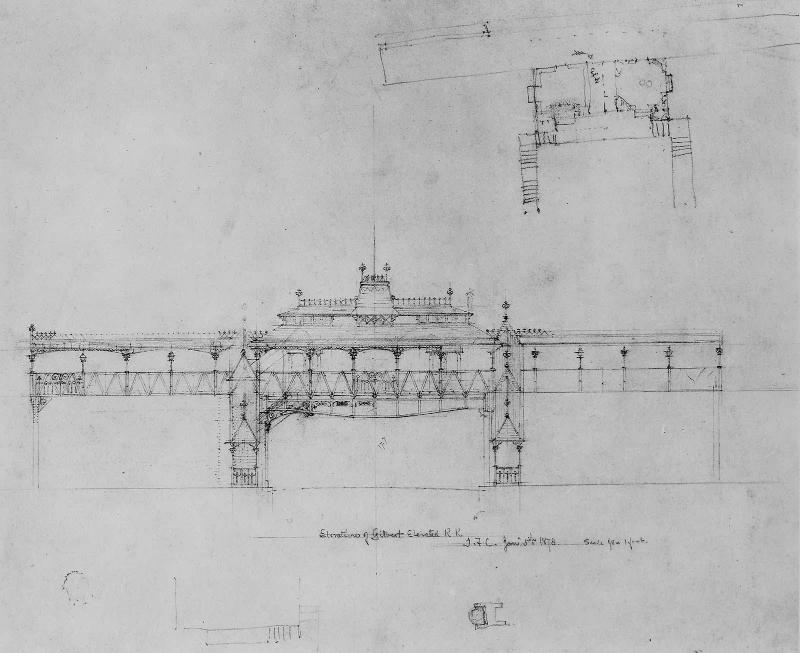Elevation of Gilbert Elevated Railroad Station