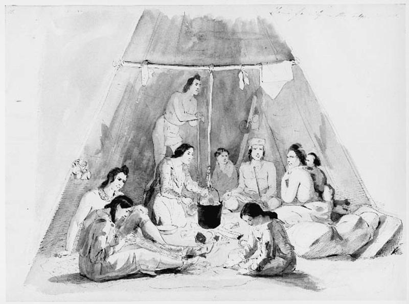 Iowa family in the lodge, January 1,1850