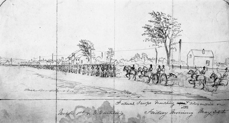 Federal Troops marching into Alexandria, May 24th
