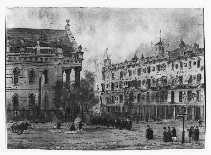 Barnum's Museum from St. Paul's Chapel; looking across Broadway, New York