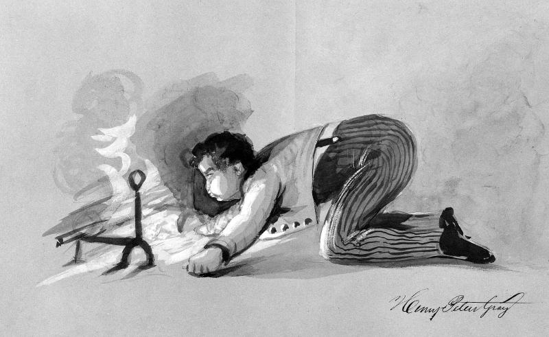 Raising the wind: Boy starting a fire