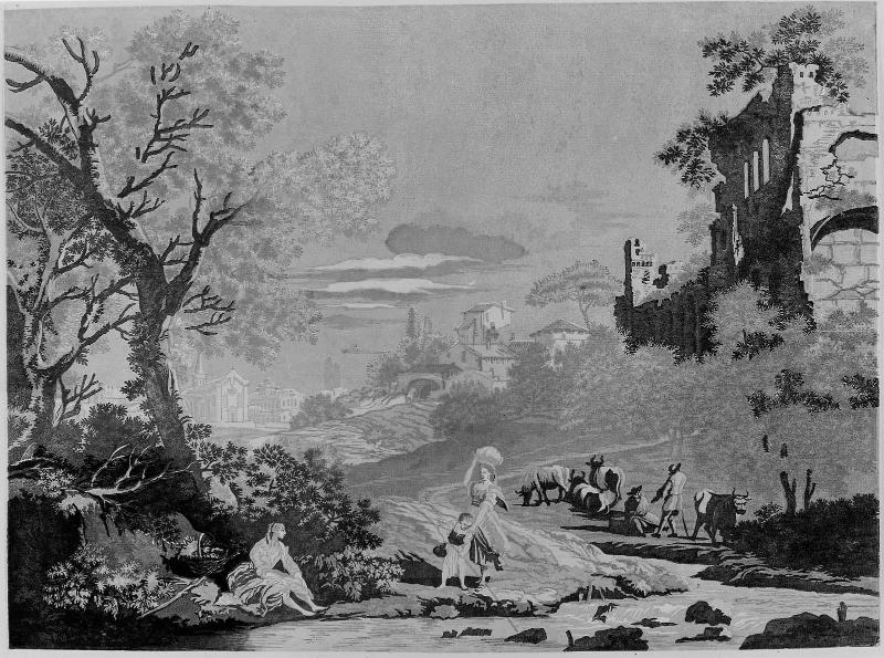 Heroic Landscape with Women at Brook, Child Fishing, and Herdsmen