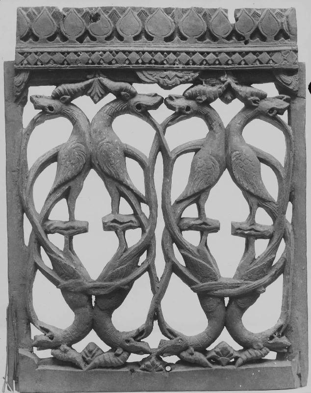 Perforated Window with Conventionalized Birds
