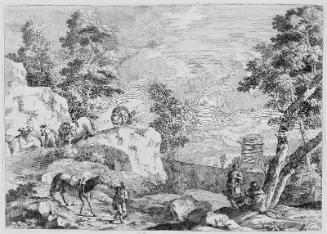 Landscape with Riders Leading Their Horses