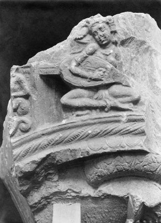 Woman Seated Playing a Lute, fragment of a railing pillar