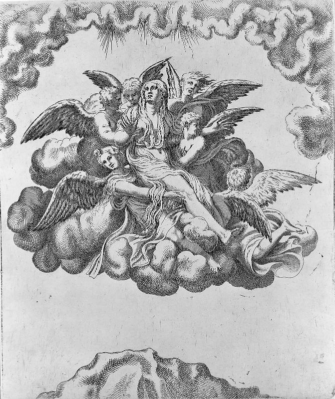 Mary Magdalen Borne to Heaven by Angels