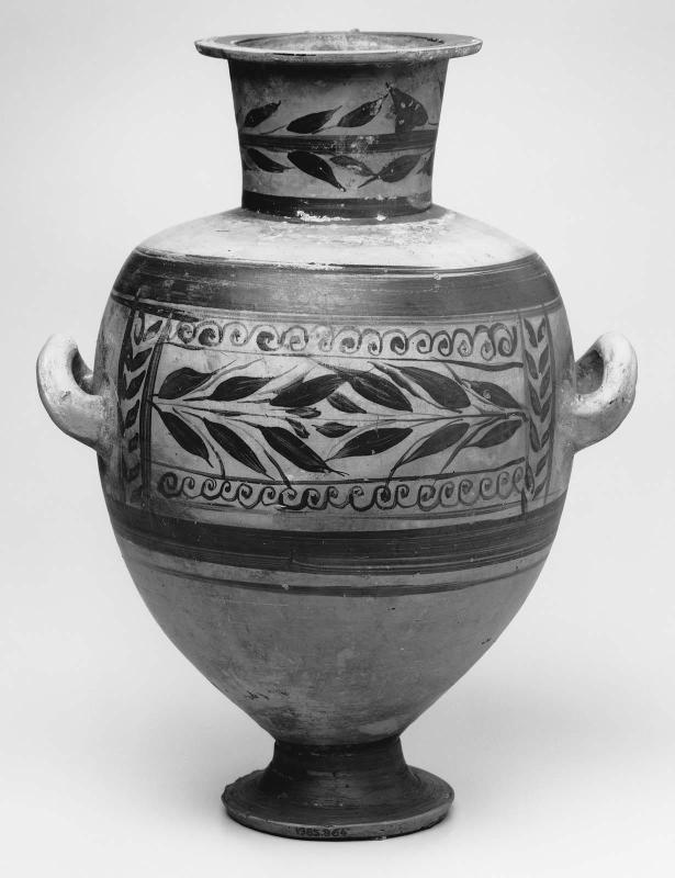 'Hadra vase': cinerary urn in the form of a three-handled water jar