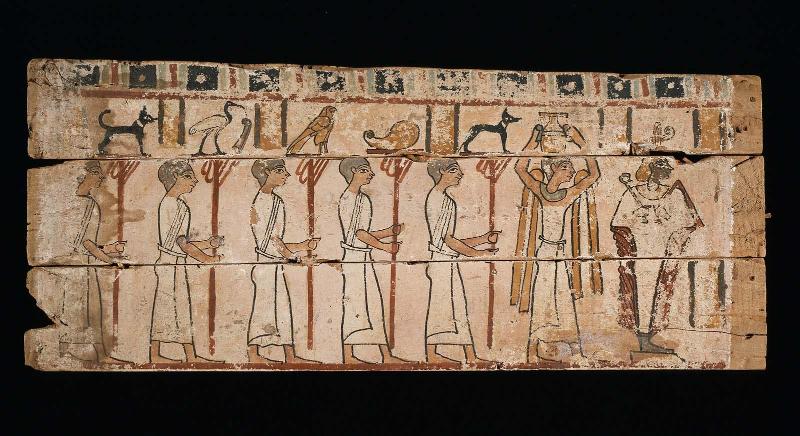 Coffin panel:  the deceased arrives at the place of truth