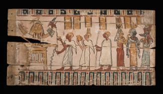 Coffin panel: Barque procession and iIntroduction to the funerary deities