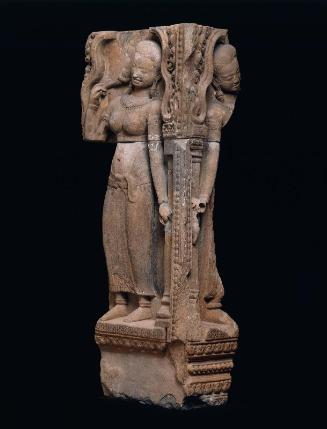 Celestial Women (apsarases), architectural corner fragment